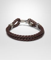Bottega Veneta® Ebano Intrecciato Oxidized Silver Nappa Bracelet Bottega Veneta® Ebano Intrecciato Oxidized Silver Nappa Bracelet