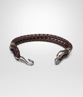 Bottega Veneta® Ebano Intrecciato Oxidized Silver Nappa Bracelet Bottega Veneta® Ebano Intrecciato Oxidized Silver Nappa Bracelet