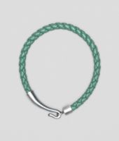 Bottega Veneta® Armband aus oxidiertem Silber und Nappaleder Intrecciato Menthe Bottega Veneta® Armband aus oxidiertem Silber und Nappaleder Intrecciato Menthe
