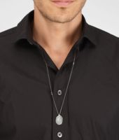 Bottega Veneta® Intrecciato Oxidized Silver Pendant Bottega Veneta® Intrecciato Oxidized Silver Pendant