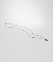 Bottega Veneta® Intrecciato Oxidized Silver Pendant Bottega Veneta® Intrecciato Oxidized Silver Pendant