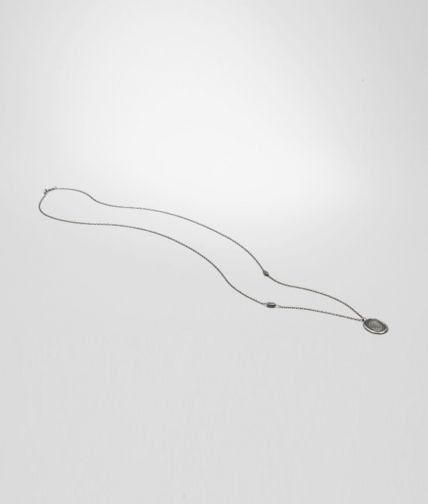 BOTTEGA VENETA - Collana in Argento Ossidato Intrecciato