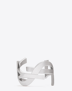 MONOGRAM CUFF IN PALLADIUM-TONED BRASS
