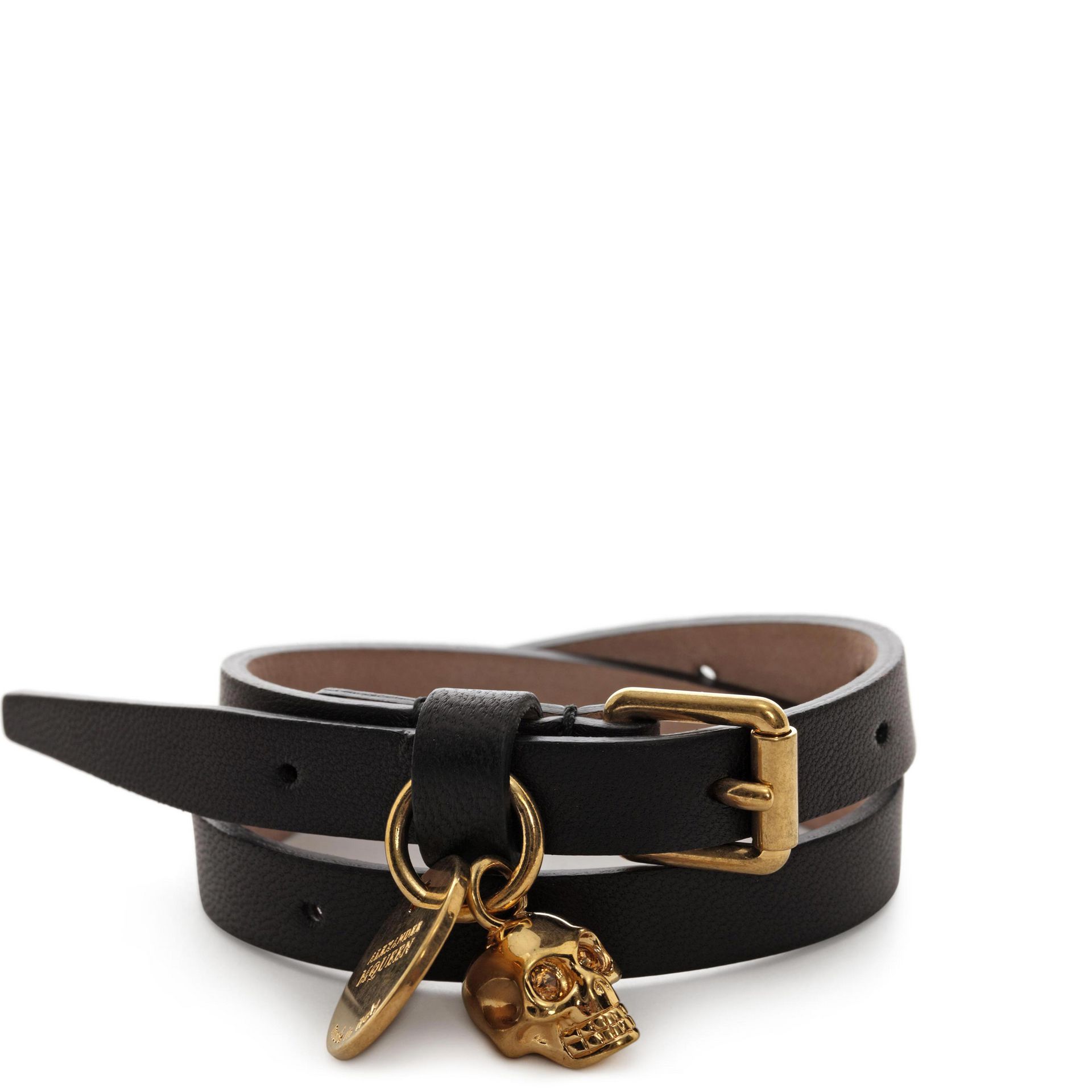 Leather Double Wrap Skull Bracelet Alexander McQueen | Bracelet | Jewelry