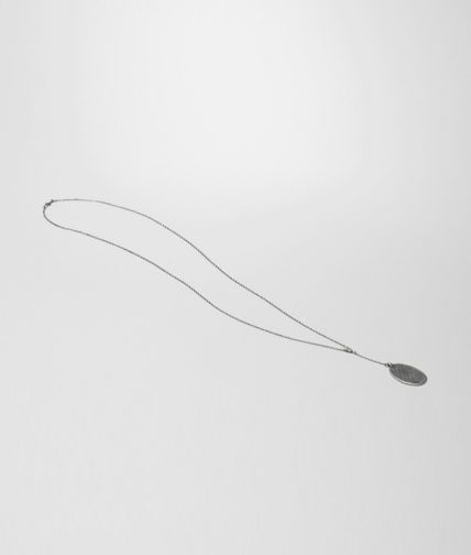 BOTTEGA VENETA - INTRECCIATO OXYDIZED SVANITO SILVER PENDANT