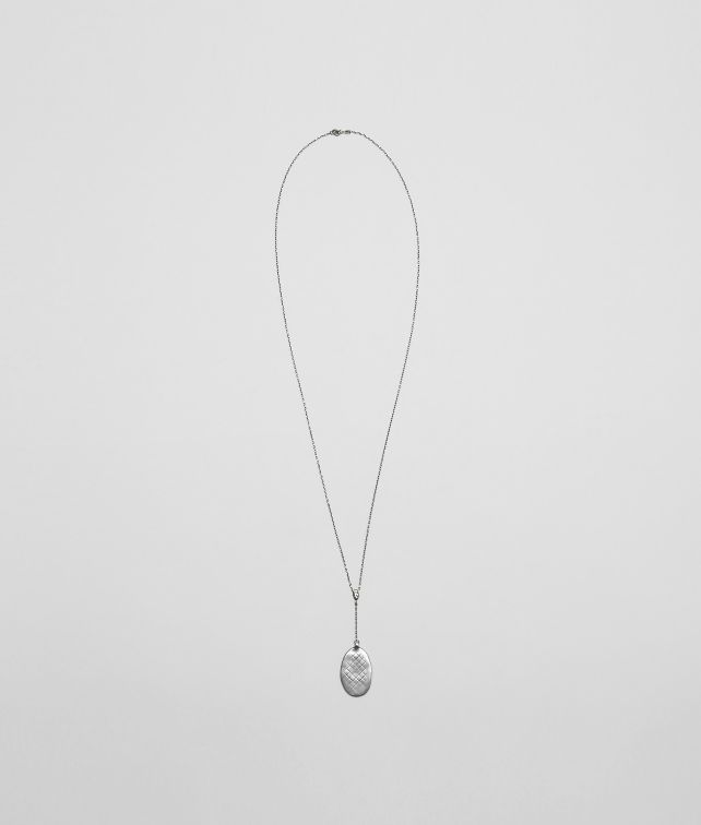 BOTTEGA VENETA ANHÄNGER AUS OXIDIERTEM SILBER SVANITO INTRECCIATO Kette U fp