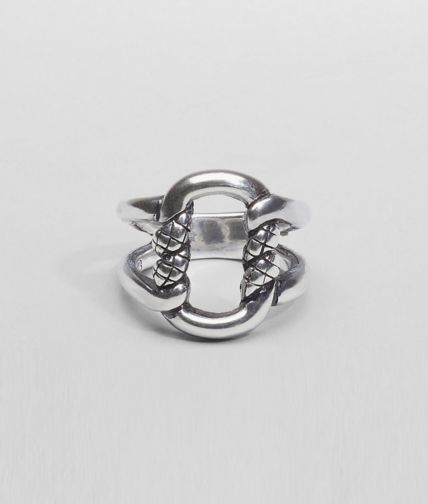 BOTTEGA VENETA - Intreccio Svanito Silver Ring