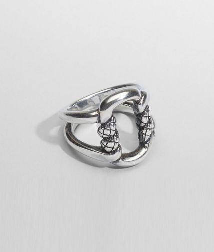 BOTTEGA VENETA - Intreccio Svanito Silver Ring