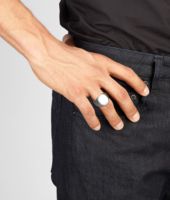 Bottega Veneta® INTRECCIATO OXYDIZED SVANITO SILVER RING Bottega Veneta® INTRECCIATO OXYDIZED SVANITO SILVER RING
