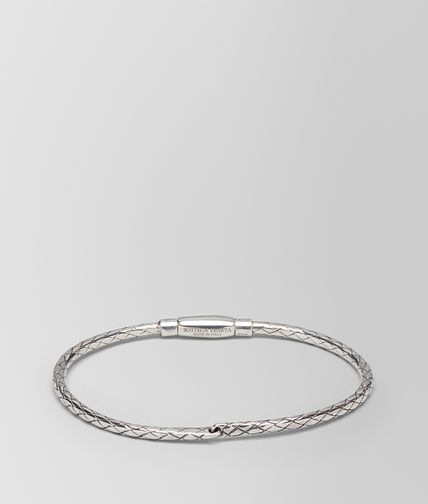 BOTTEGA VENETA - Antique Silver Intrecciato Bracelet
