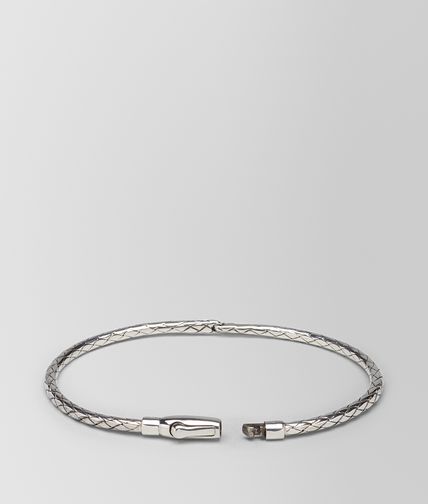 BOTTEGA VENETA - Antique Silver Intrecciato Bracelet