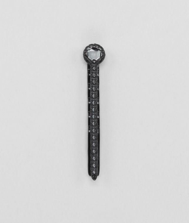 BOTTEGA VENETA INTRECCIATO OXYDIZED SVANITO SILVER ENAMEL TIE CLIP Other Silver Accessory U fp