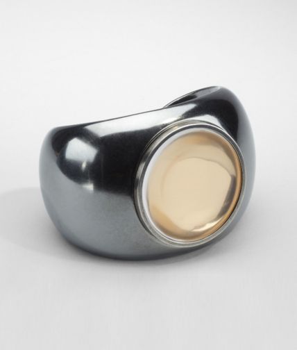 BOTTEGA VENETA - Bracelet-manchette ORO GIALLO EN ARGENT BRUNITO ET ROCK CRYSTAL