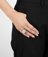 Bottega Veneta® ANELLO ORO ROSA ROCK CRYSTAL IN ARGENTO BRUNITO Bottega Veneta® ANELLO ORO ROSA ROCK CRYSTAL IN ARGENTO BRUNITO
