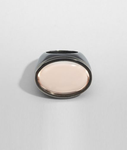 BOTTEGA VENETA - ORO ROSA ROCK CRYSTAL BURNISHED SILVER Ring