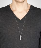 Bottega Veneta® Intrecciato Oxidized Silver Pendant Bottega Veneta® Intrecciato Oxidized Silver Pendant