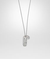 Bottega Veneta® Intrecciato Oxidized Silver Pendant Bottega Veneta® Intrecciato Oxidized Silver Pendant