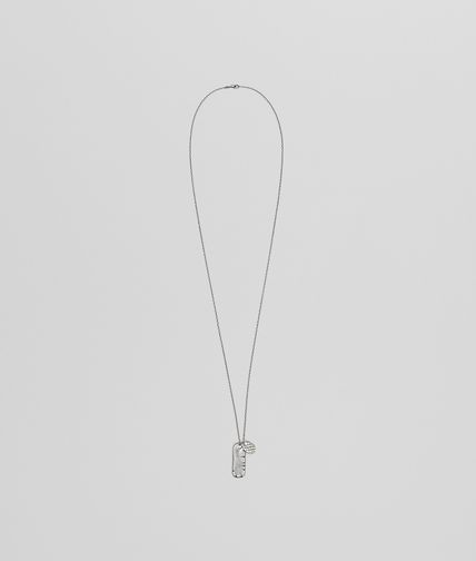 BOTTEGA VENETA - Intrecciato Oxidized Silver Pendant