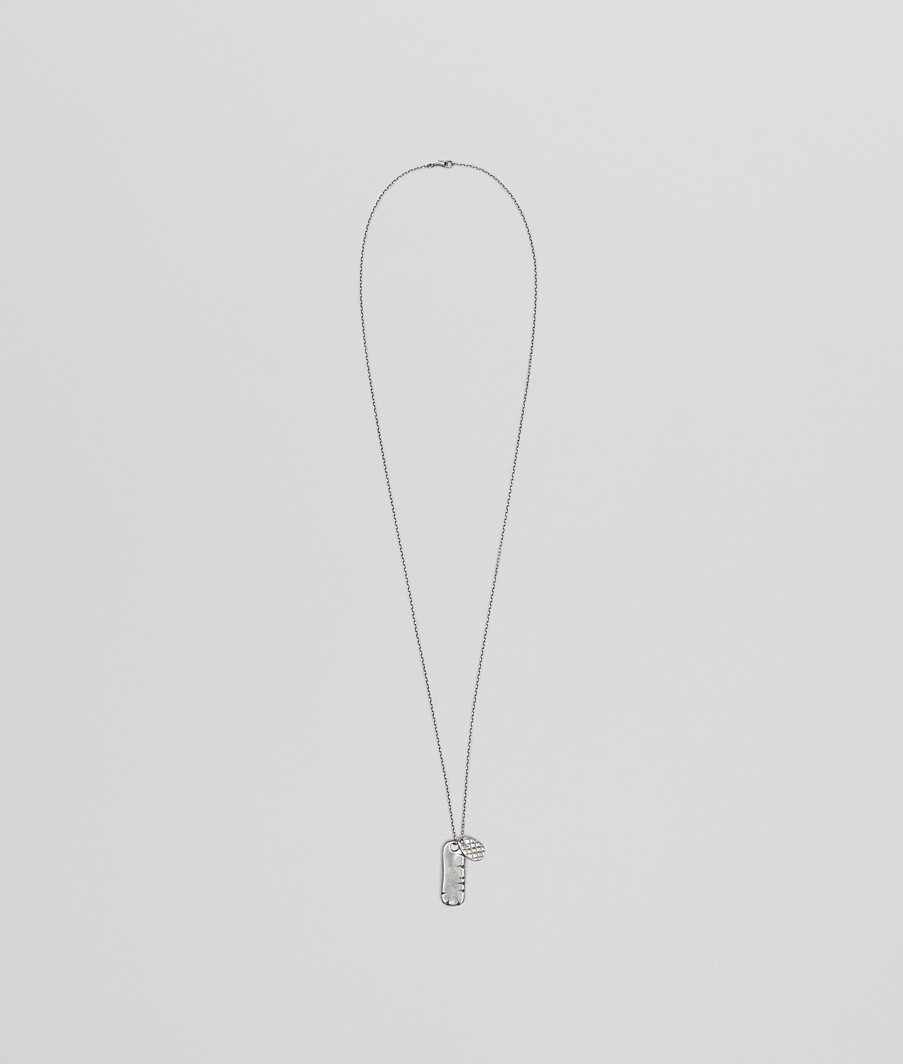 BOTTEGA VENETA - Intrecciato Oxidized Silver Pendant