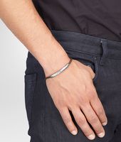 Bottega Veneta® Ebano Intrecciato Oxidized Silver Nappa Bracelet Bottega Veneta® Ebano Intrecciato Oxidized Silver Nappa Bracelet
