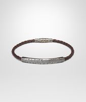 Bottega Veneta® Ebano Intrecciato Oxidized Silver Nappa Bracelet Bottega Veneta® Ebano Intrecciato Oxidized Silver Nappa Bracelet