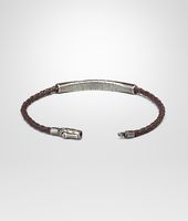 Bottega Veneta® Ebano Intrecciato Oxidized Silver Nappa Bracelet Bottega Veneta® Ebano Intrecciato Oxidized Silver Nappa Bracelet