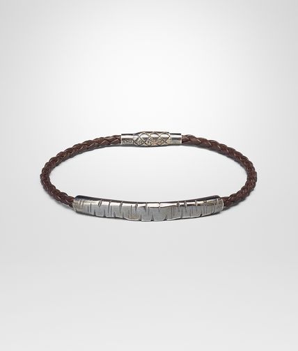BOTTEGA VENETA - Ebano Intrecciato Oxidized Silver Nappa Bracelet