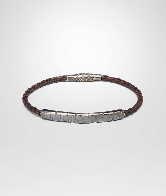 BOTTEGA VENETA BRACELET IN EBANO INTRECCIATO NAPPA AND SILVER Bracelet U fp