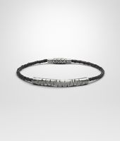 Bottega Veneta® Nero Intrecciato Oxidized Silver Nappa Bracelet Bottega Veneta® Nero Intrecciato Oxidized Silver Nappa Bracelet