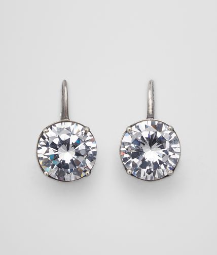 BOTTEGA VENETA - Cubic Zirconia Oxydized Silver Earrings