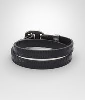 Bottega Veneta® Nero Intrecciato Oxidized Silver Cuir Bracelet Bottega Veneta® Nero Intrecciato Oxidized Silver Cuir Bracelet