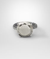 Bottega Veneta® Pyrite Intrecciato Oxydized Silver Ring Bottega Veneta® Pyrite Intrecciato Oxydized Silver Ring