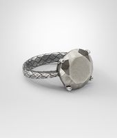 Bottega Veneta® Pyrite Intrecciato Oxydized Silver Ring Bottega Veneta® Pyrite Intrecciato Oxydized Silver Ring