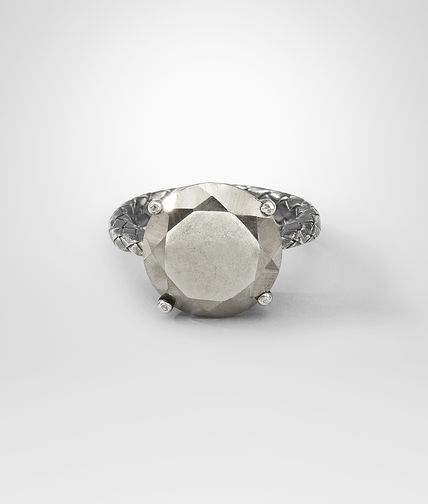 BOTTEGA VENETA - Pyrite Intrecciato Oxydized Silver Ring