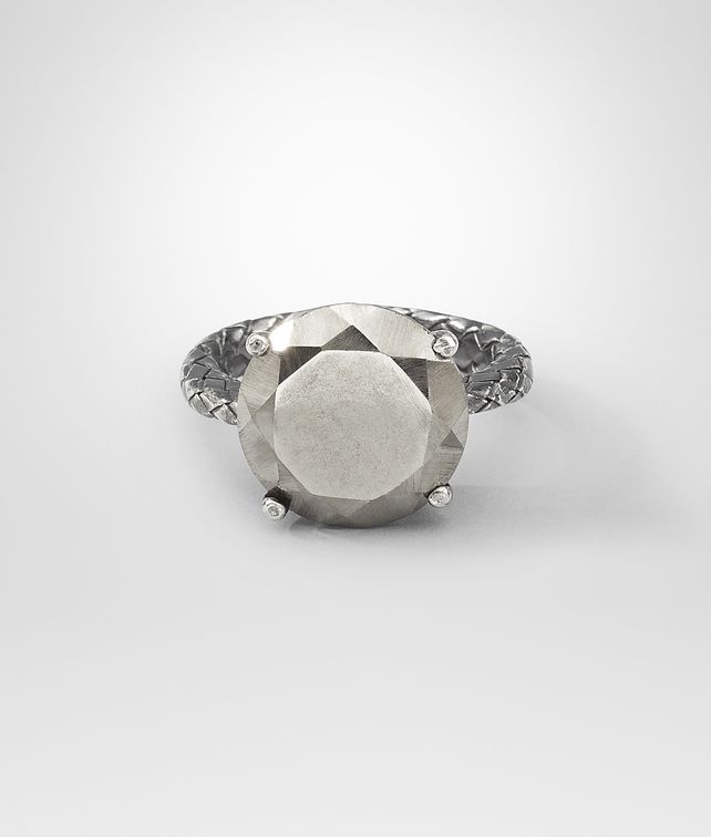 BOTTEGA VENETA Pyrite Intrecciato Oxydized Silver Ring Ring D fp