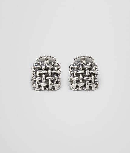 BOTTEGA VENETA - Intrecciato Antique Silver Cufflinks