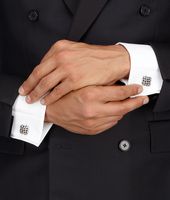 Bottega Veneta® Intrecciato Antique Silver Cufflinks Bottega Veneta® Intrecciato Antique Silver Cufflinks