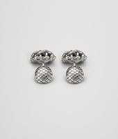 Bottega Veneta® Intrecciato Antique Silver Cufflinks Bottega Veneta® Intrecciato Antique Silver Cufflinks