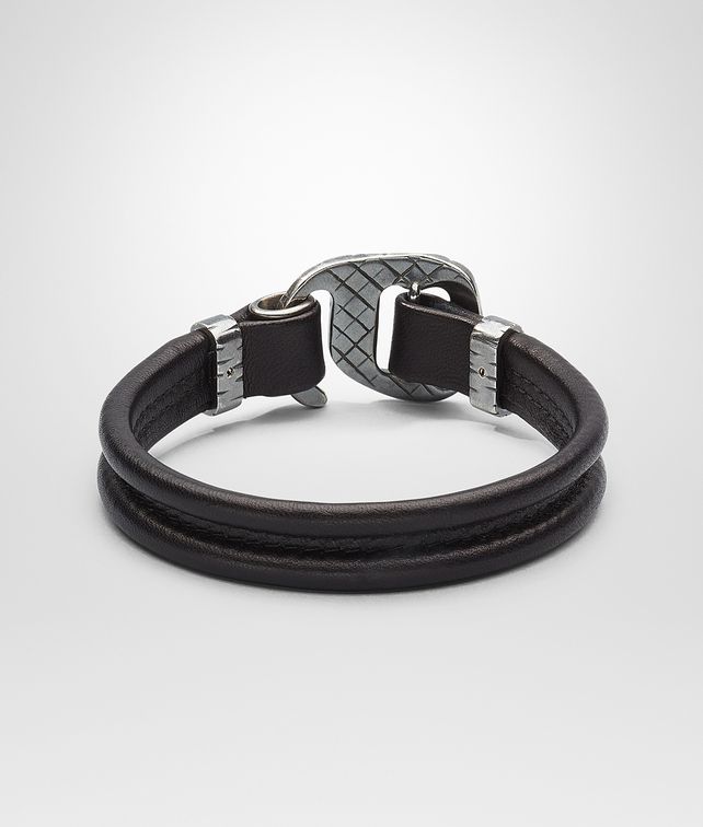 BOTTEGA VENETA Nero Intrecciato Oxidized Silver Nappa Bracelet Bracelet U fp