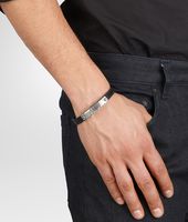 Bottega Veneta® ARMBAND AUS OXIDIERTEM SILBER UND INTRECCIATO-LEDER NERO Bottega Veneta® ARMBAND AUS OXIDIERTEM SILBER UND INTRECCIATO-LEDER NERO