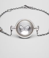 Bottega Veneta® ANTIQUER SILVER ROCK CRYSTAL BUTTERLFY CHARMS BRACELET Bottega Veneta® ANTIQUER SILVER ROCK CRYSTAL BUTTERLFY CHARMS BRACELET
