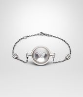 Bottega Veneta® ANTIQUER SILVER ROCK CRYSTAL BUTTERLFY CHARMS BRACELET Bottega Veneta® ANTIQUER SILVER ROCK CRYSTAL BUTTERLFY CHARMS BRACELET