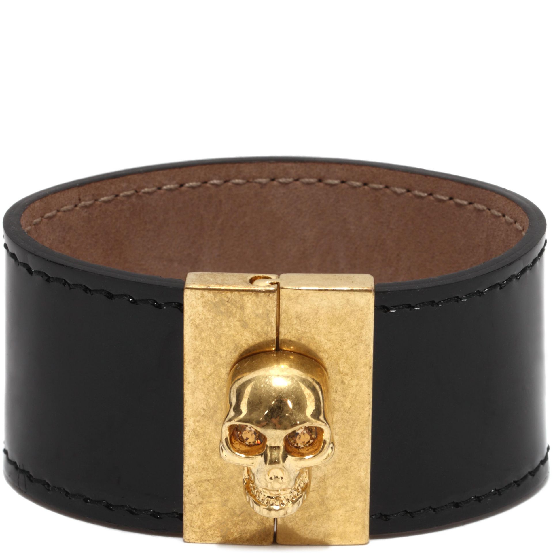 Patent Leather Skull Cuff Alexander McQueen | Bracelet | Jewelry