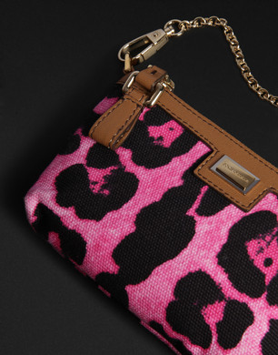 Canvas leopard print micro bag with leather trim - Small fabric bags - Dolce&Gabbana - Summer 2014 Canvas leopard print micro bag with leather trim - Small fabric bags - Dolce&Gabbana - Summer 2014