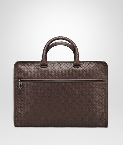 BOTTEGA VENETA - Aktentasche aus leichtem Kalbsleder Intrecciato Moro