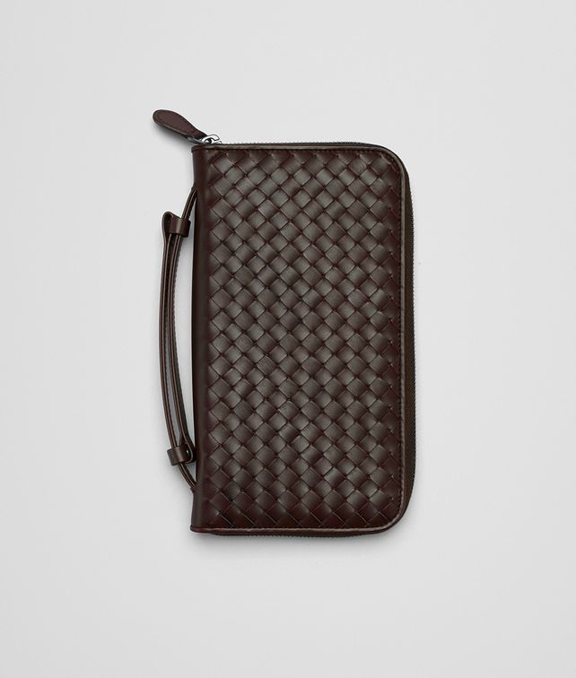 BOTTEGA VENETA Ebano Intrecciato Vn Document Case Zip Around Wallet E fp