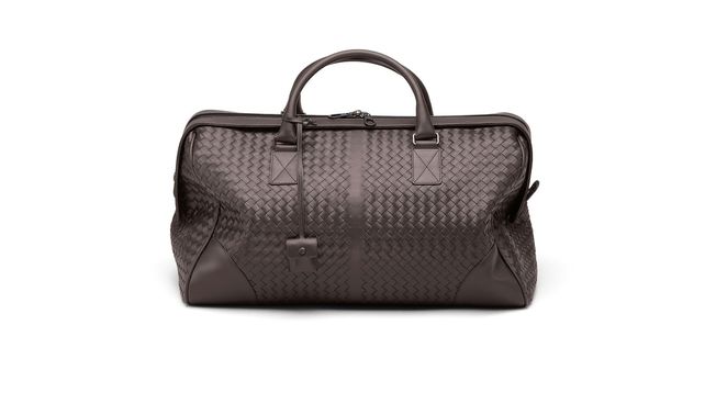 BOTTEGA VENETA - Mittelgroße Reisetasche aus VN-Leder Intrecciato Ebano