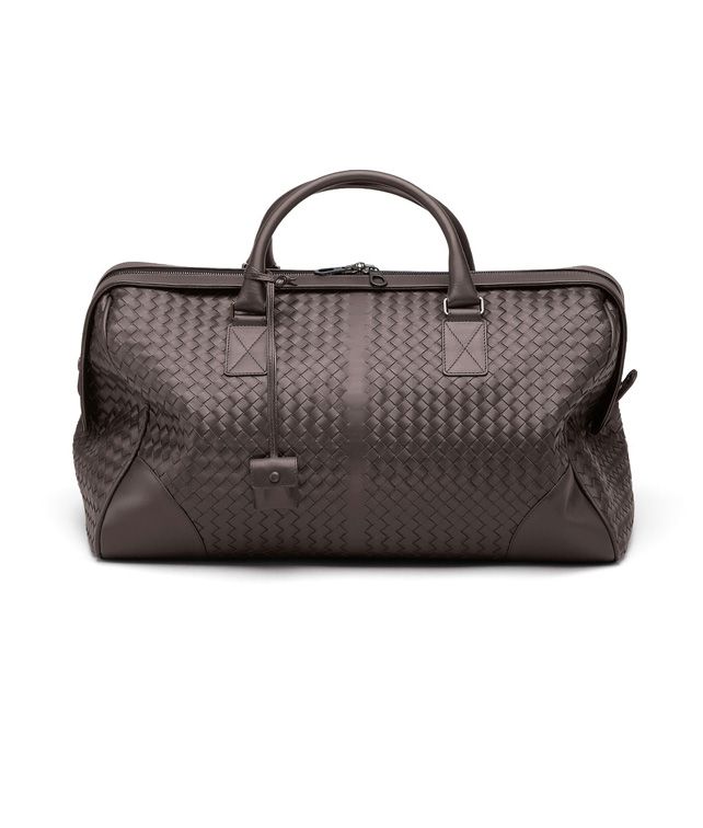 BOTTEGA VENETA Mittelgroße Reisetasche aus VN-Leder Intrecciato Ebano Trolley und Handgepäck E fp
