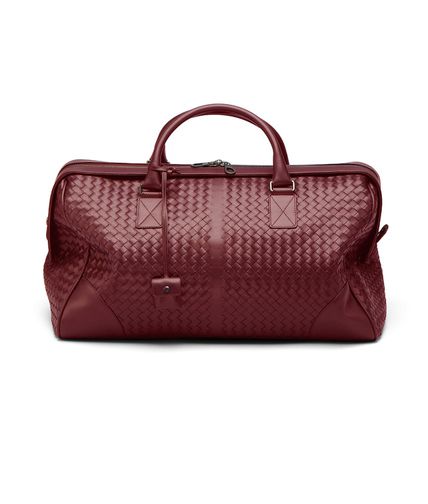 BOTTEGA VENETA - Mittelgroße Reisetasche aus VN-Leder Intrecciato Vermillon