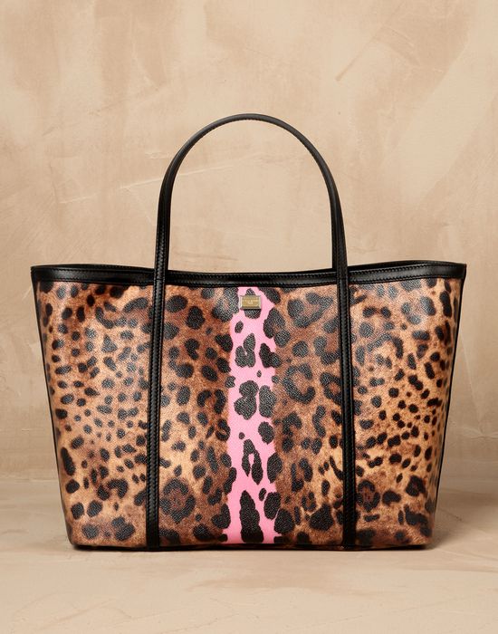 STRIPED LEOPARD-PRINT ESCAPE SHOPPING BAG - Large leather bags - Dolce&Gabbana - Winter 2014 STRIPED LEOPARD-PRINT ESCAPE SHOPPING BAG - Large leather bags - Dolce&Gabbana - Winter 2014